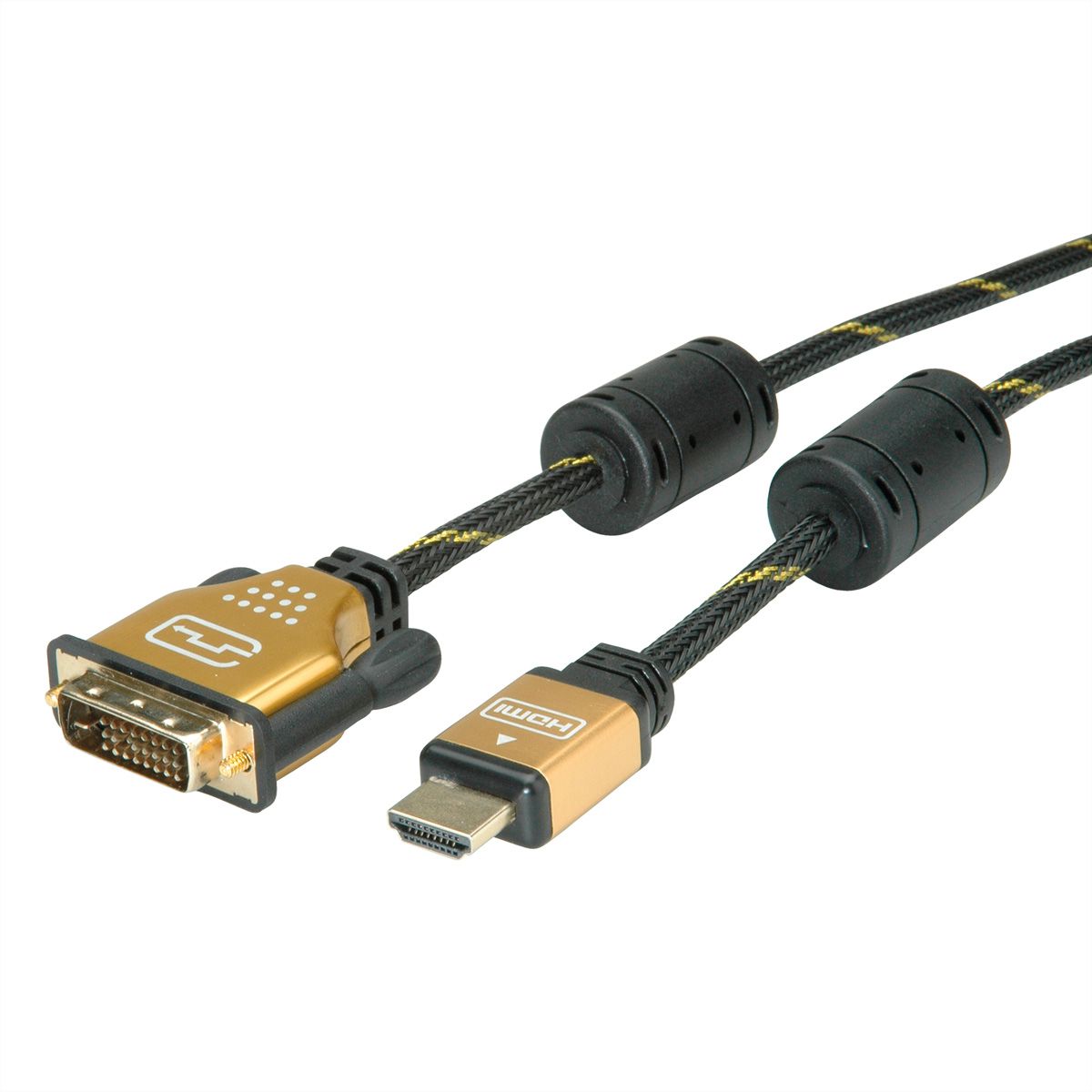 ROLINE GOLD Monitor Cable, DVI (24+1) - HDMI, Dual Link, M/M, 10 m