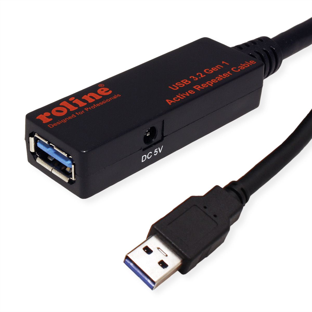 Roline usb 3 2 gen 1 active repeater cable black 20 m secomp 