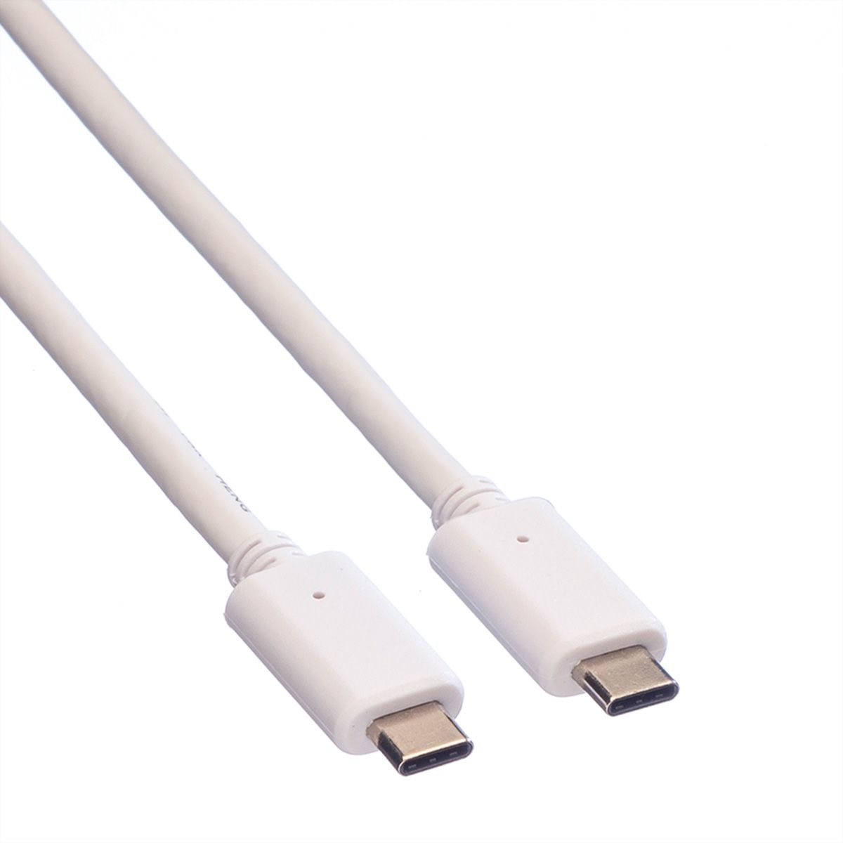 VALUE USB 3.2 Gen 2 Cable, PD (Power Delivery) 20V5A, with Emark, C-C, M/M, white, 0.5 m
