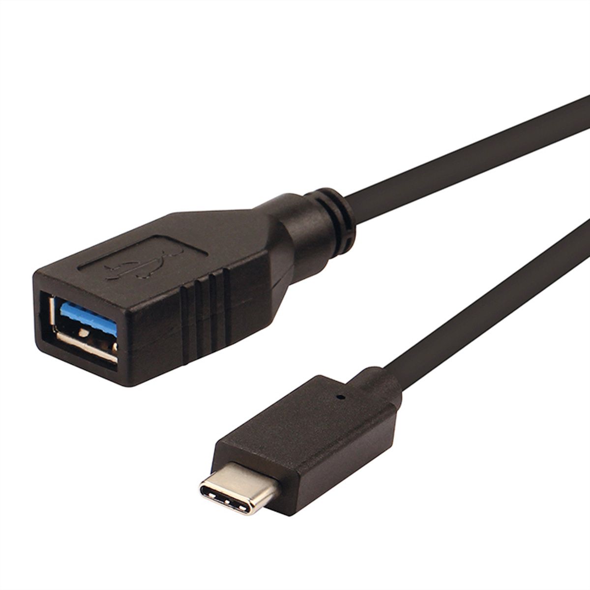 ROLINE USB 3.2 Gen Type C cable, C-A, OTG, black, 0.15 m - SECOMP International