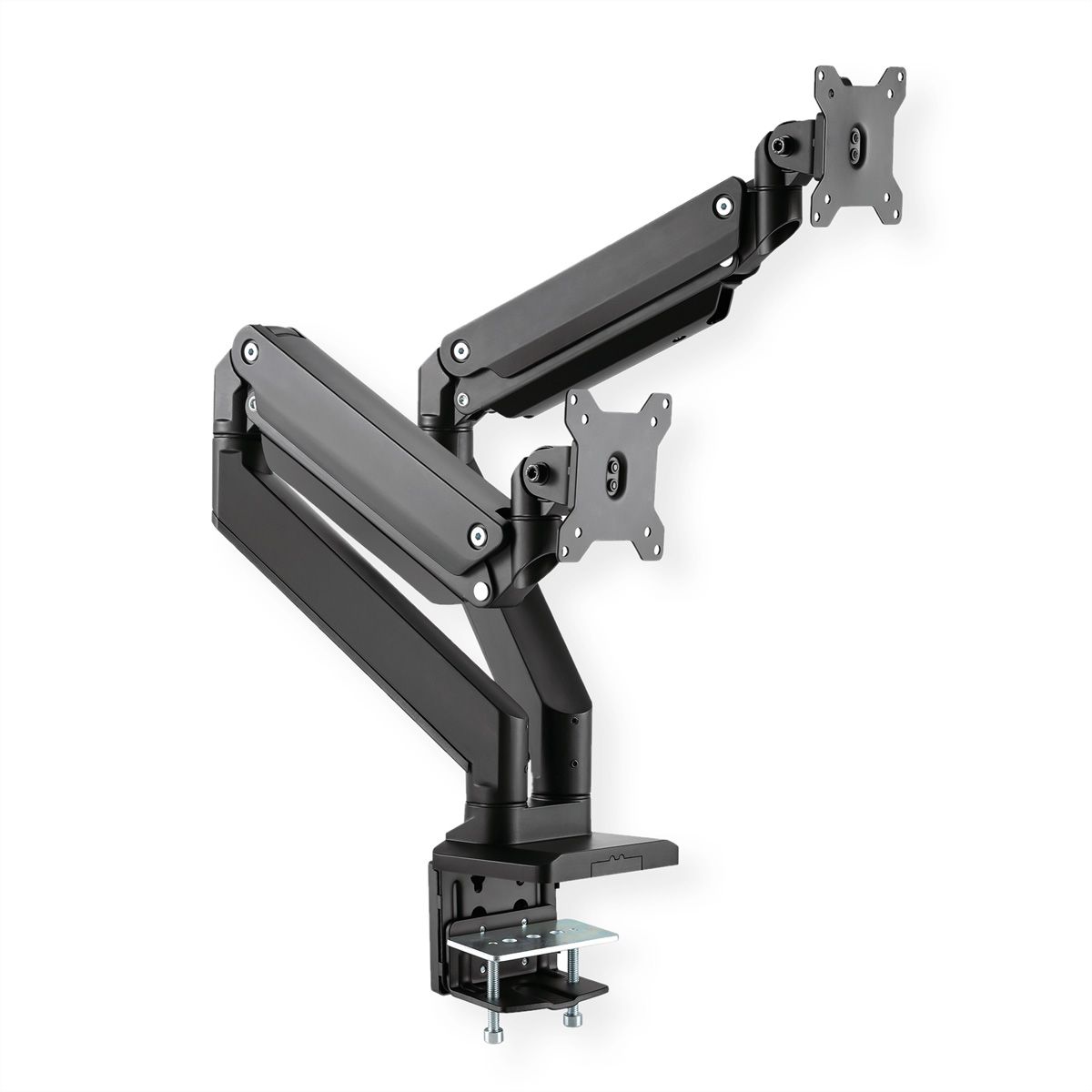 ROLINE Dual LCD Monitor Stand Pneumatic, Desk Clamp, Pivot, max. 15 kg