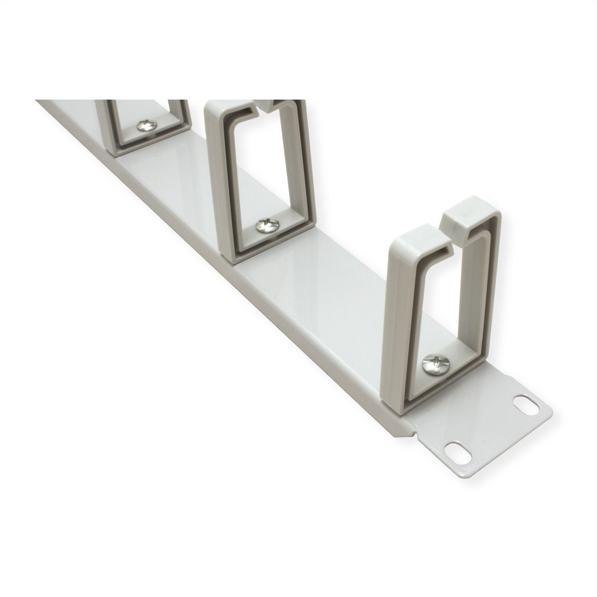 19" 1U Cable Management Plate, CType, 5 Hooks, RAL 7035 lightgrey International AG