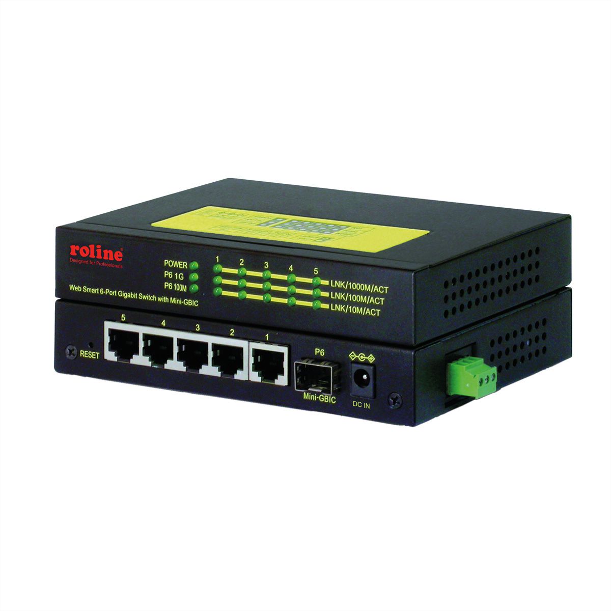 ROLINE Gigabit Ethernet Industrial Switch, 5x RJ45 + 1x SFP