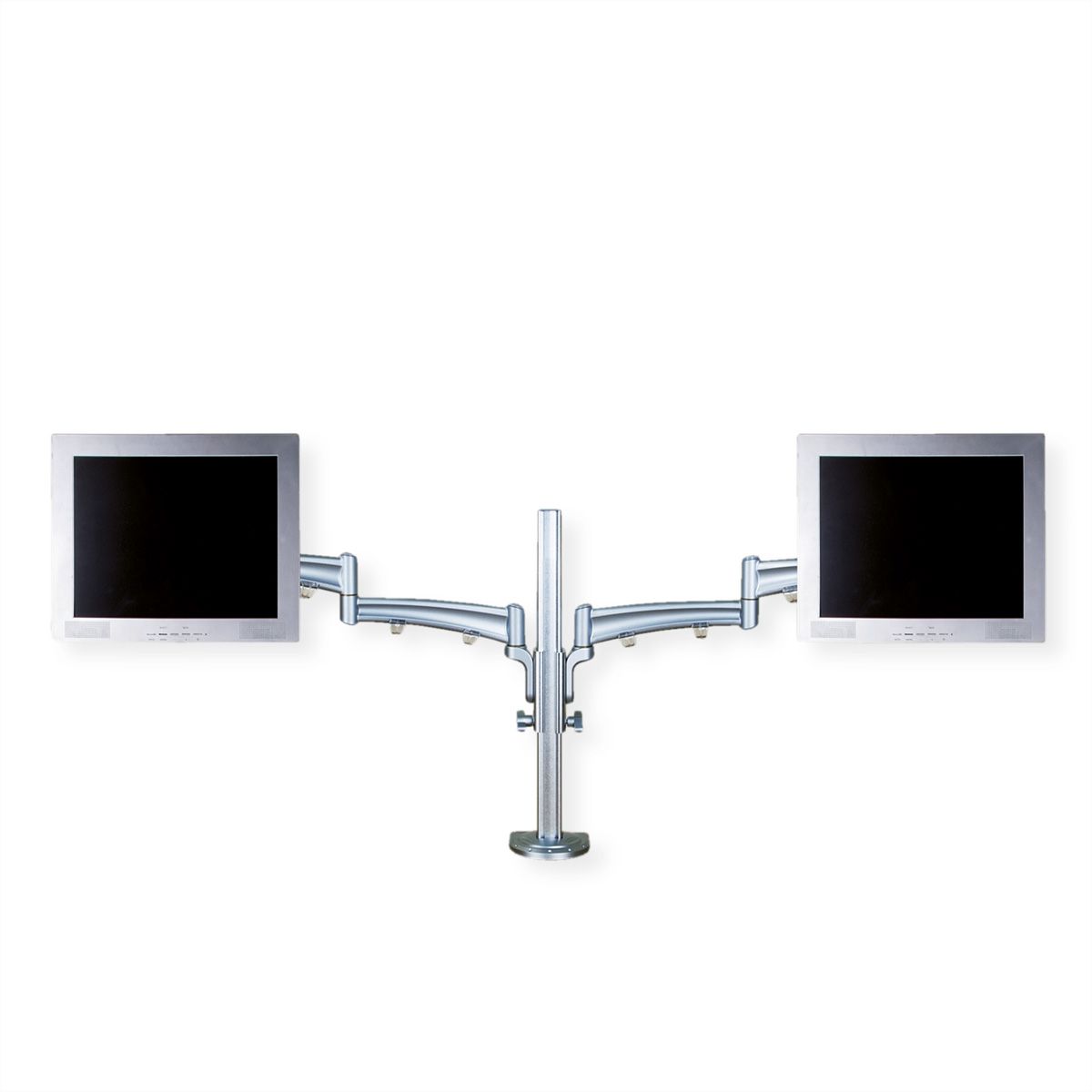VALUE Dual LCD Monitor Arm, Desk Clamp, 4 Joints, height adjustable
