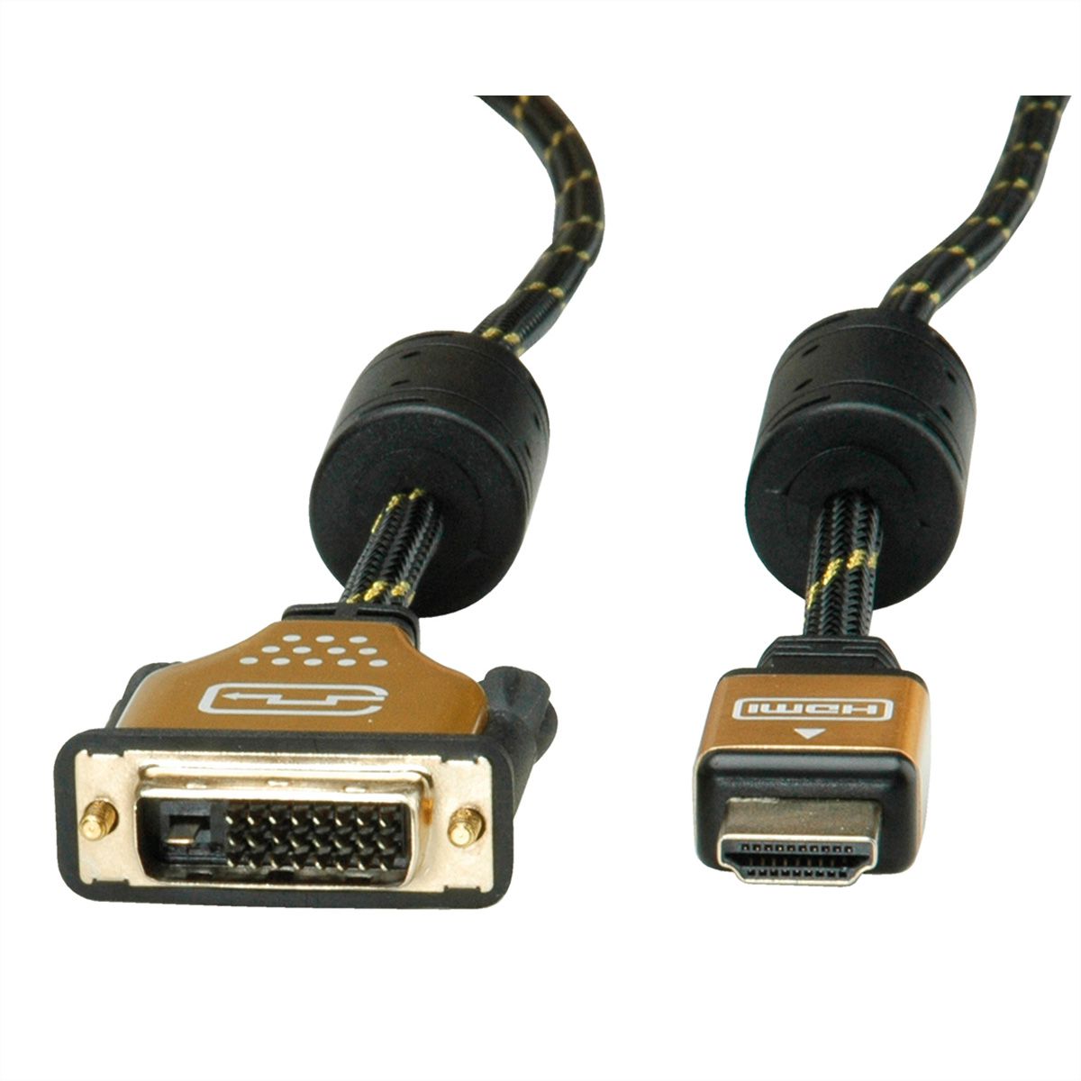 ROLINE GOLD Monitor Cable, DVI (24+1) - HDMI, Dual Link, M/M, 10 m