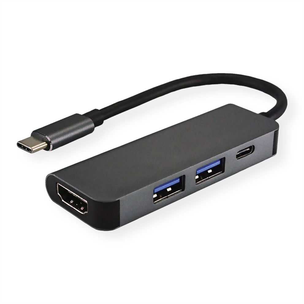 VALUE Type C - HDMI Adapter, M/F, 2x USB 3.2 Gen 1 A F, 1x Type C