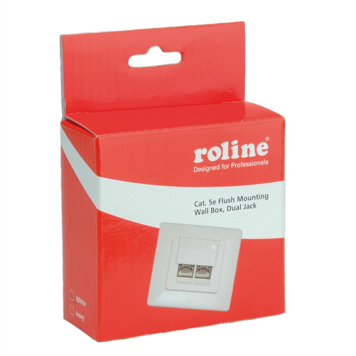 Roline Flush Mount Wall Jack Cat 5e Class D Utp Ivory
