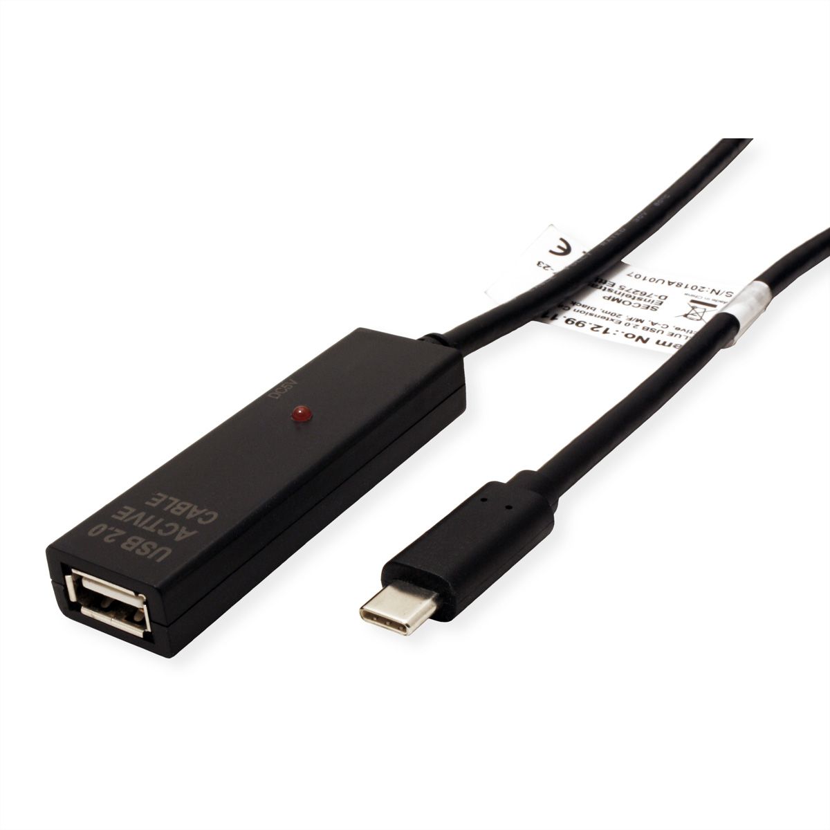 Value Usb 2 0 Extension Cable Active With Repeater A C Black 10 M Secomp International