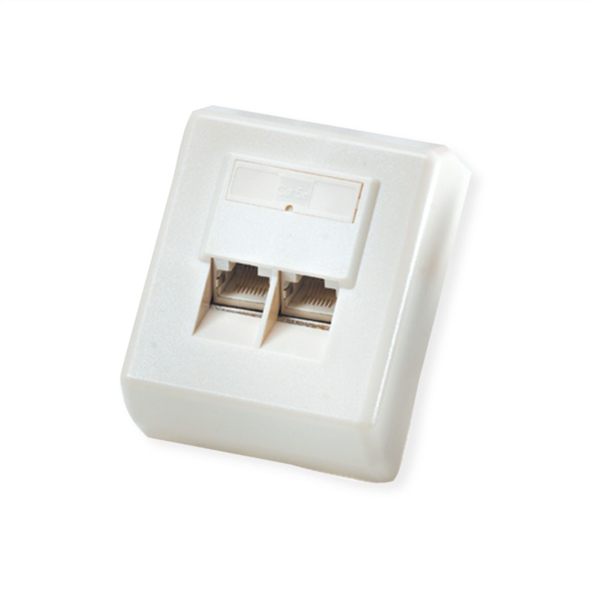Roline Surface Mount Wall Jack Cat 5e Class D Stp White