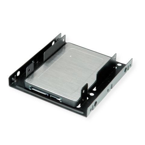 Roline Hdd Ssd Mounting Adapter 3 5 Inch Frame For 2x 2 5 Inch Hdd Ssd Metal Black Secomp International Ag