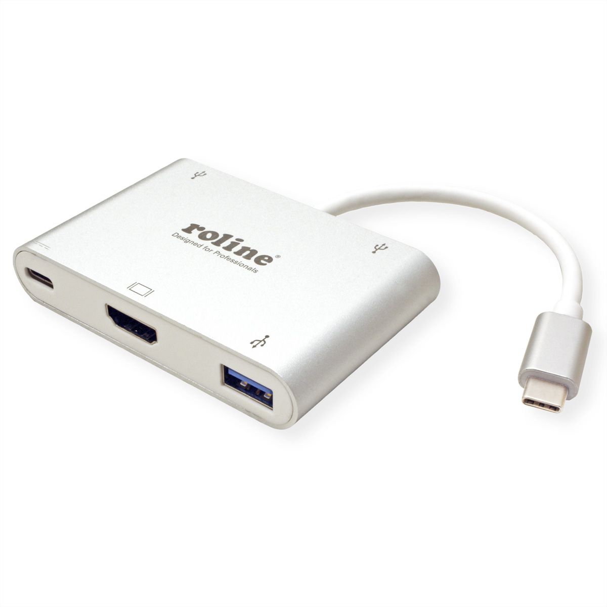 ROLINE Type C - HDMI Adapter, M/F, 3x USB 3.2 Gen 1 A F, 1x PD (Power