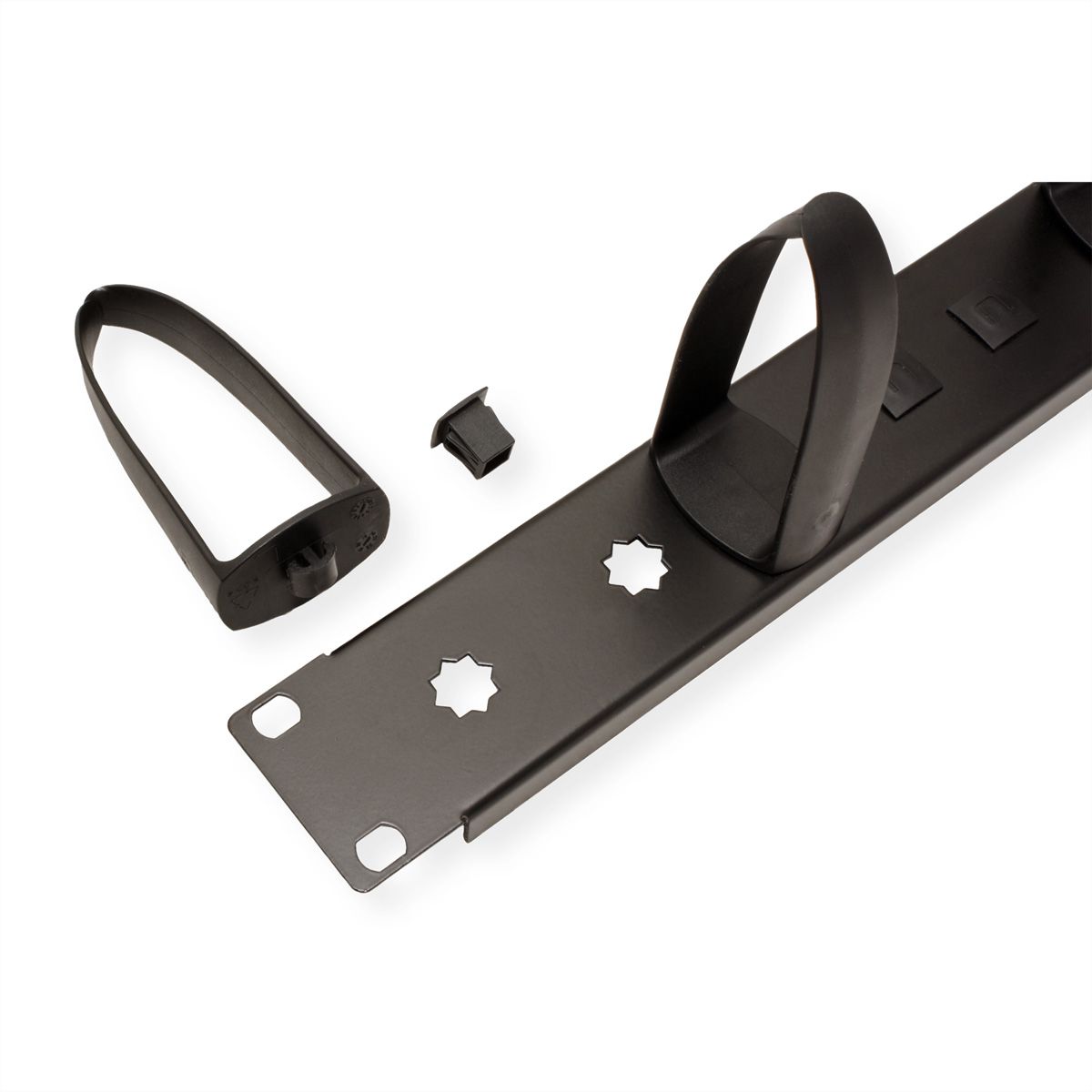 VALUE 19" Cable Management plate with Horizontal/Vertical Cable Rings for black