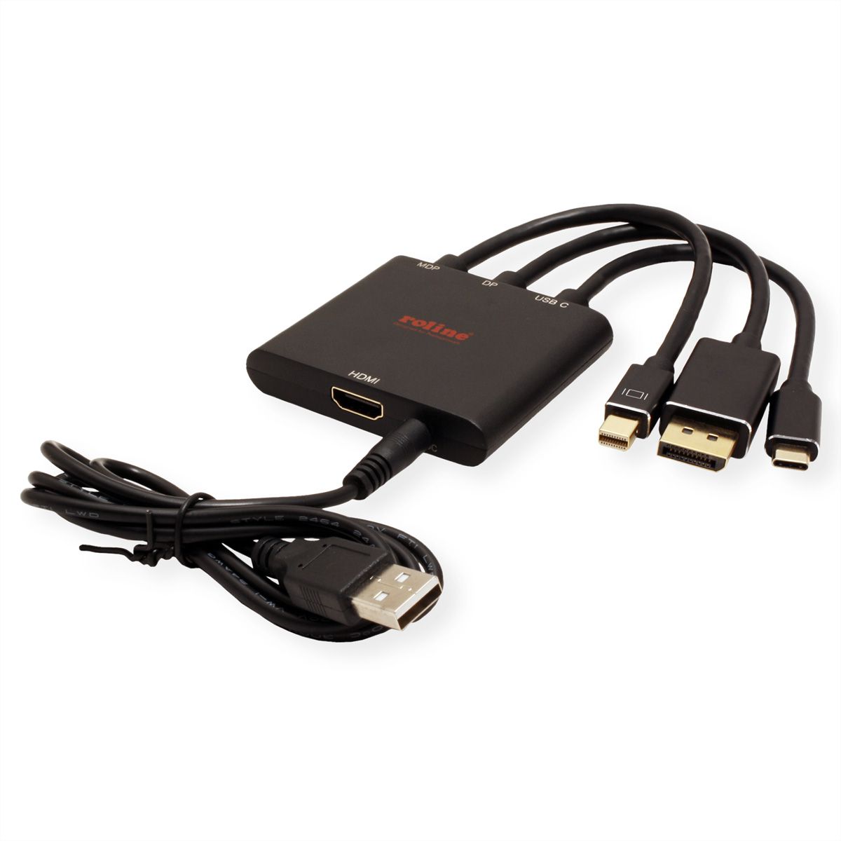 klo Åben score ROLINE Cableadapter Mini DisplayPort / DisplayPort / Type C - HDMI, Active,  0.15 m - SECOMP International AG