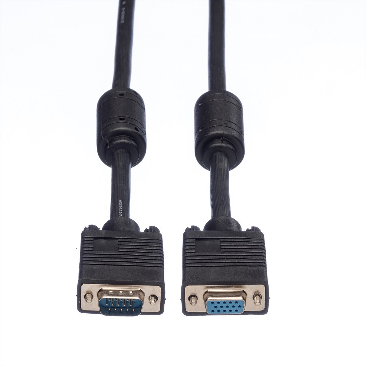 ROLINE HQ VGA Cable + Ferrite + DDC, HD15, M/F, 3 m