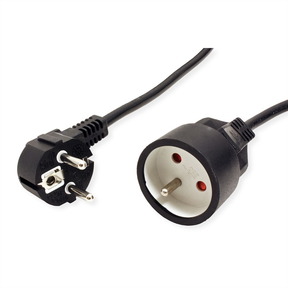 VALUE Extension Cable with 3P. Connectors, UTE Version, AC 230V, black, 5 m