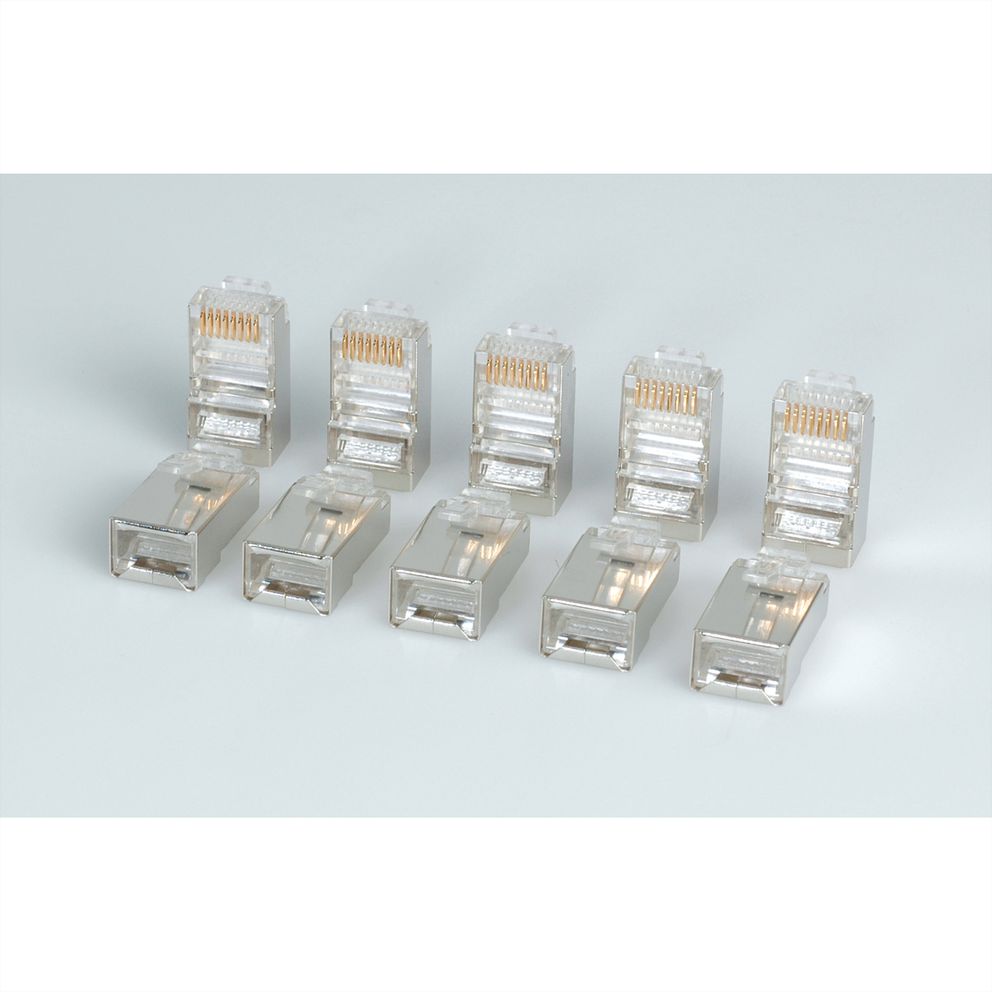 ROLINE Cat.5e (Class D) Modular Plug, 8p8c, STP, for Stranded Wire, 10 ...