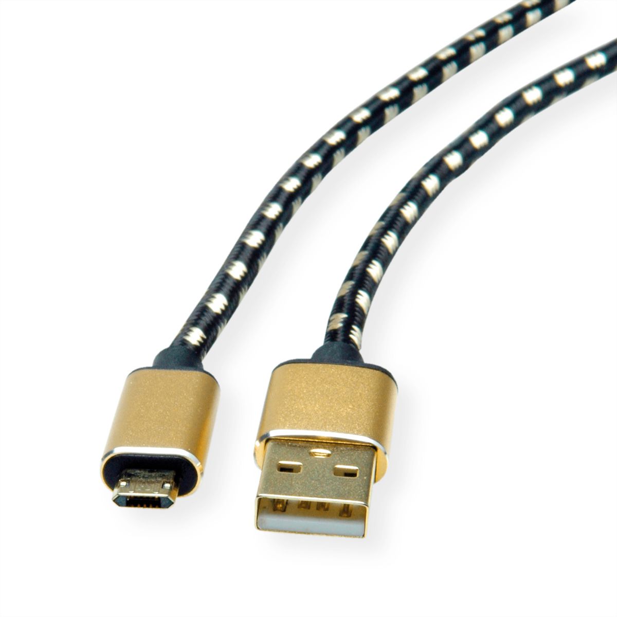ROLINE GOLD USB 2.0 Cable, A - Micro B (reversible), M/M, 1.8 m