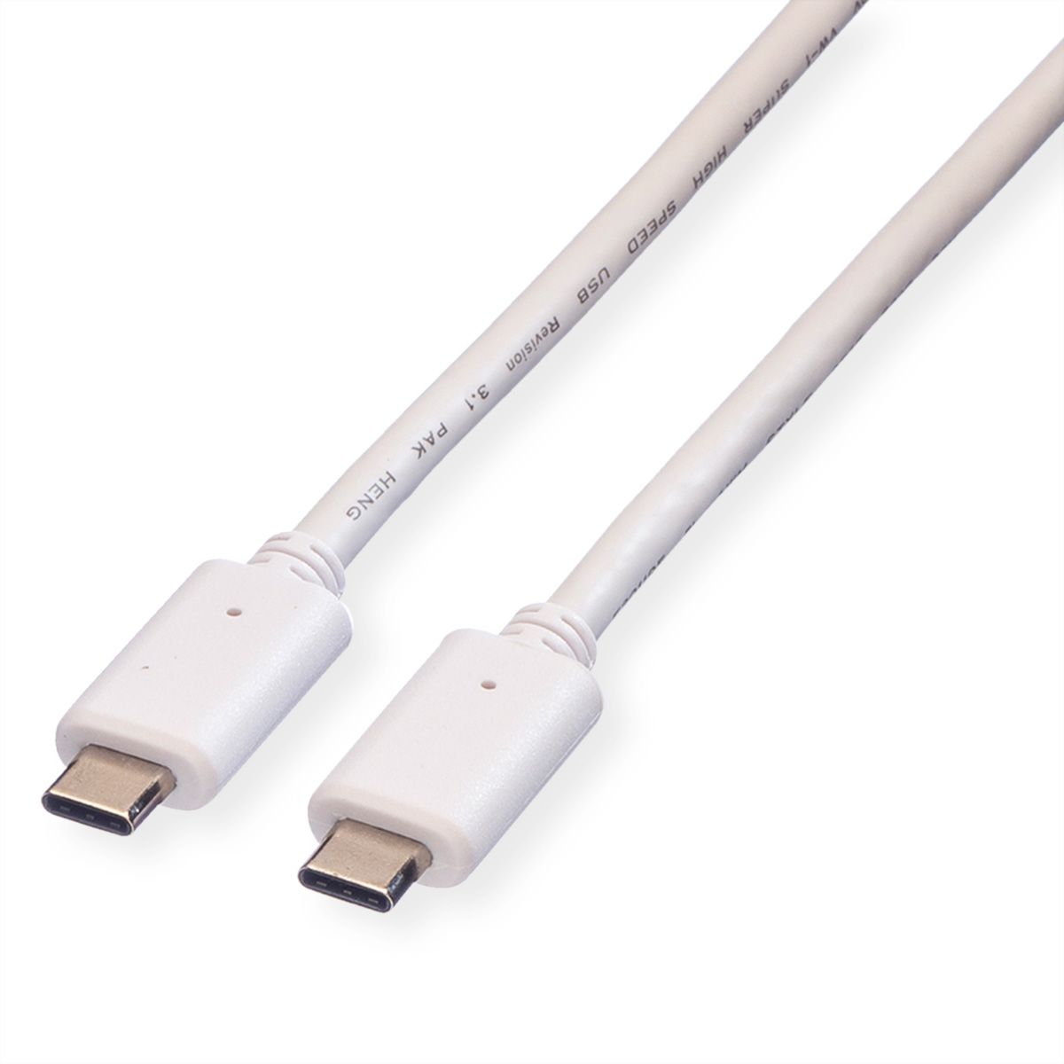 VALUE USB 3.2 Gen 2 Cable, PD (Power Delivery) 20V5A, with Emark, C-C, M/M, white, 0.5 m