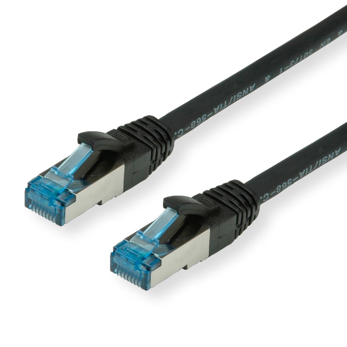 VALUE S/FTP Patch Cord Cat.6A (Class EA), black, 1 m