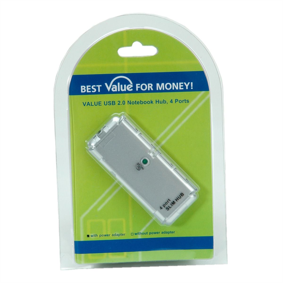 VALUE USB 2.0 Notebook Hub, 4 Ports, with power supply ...