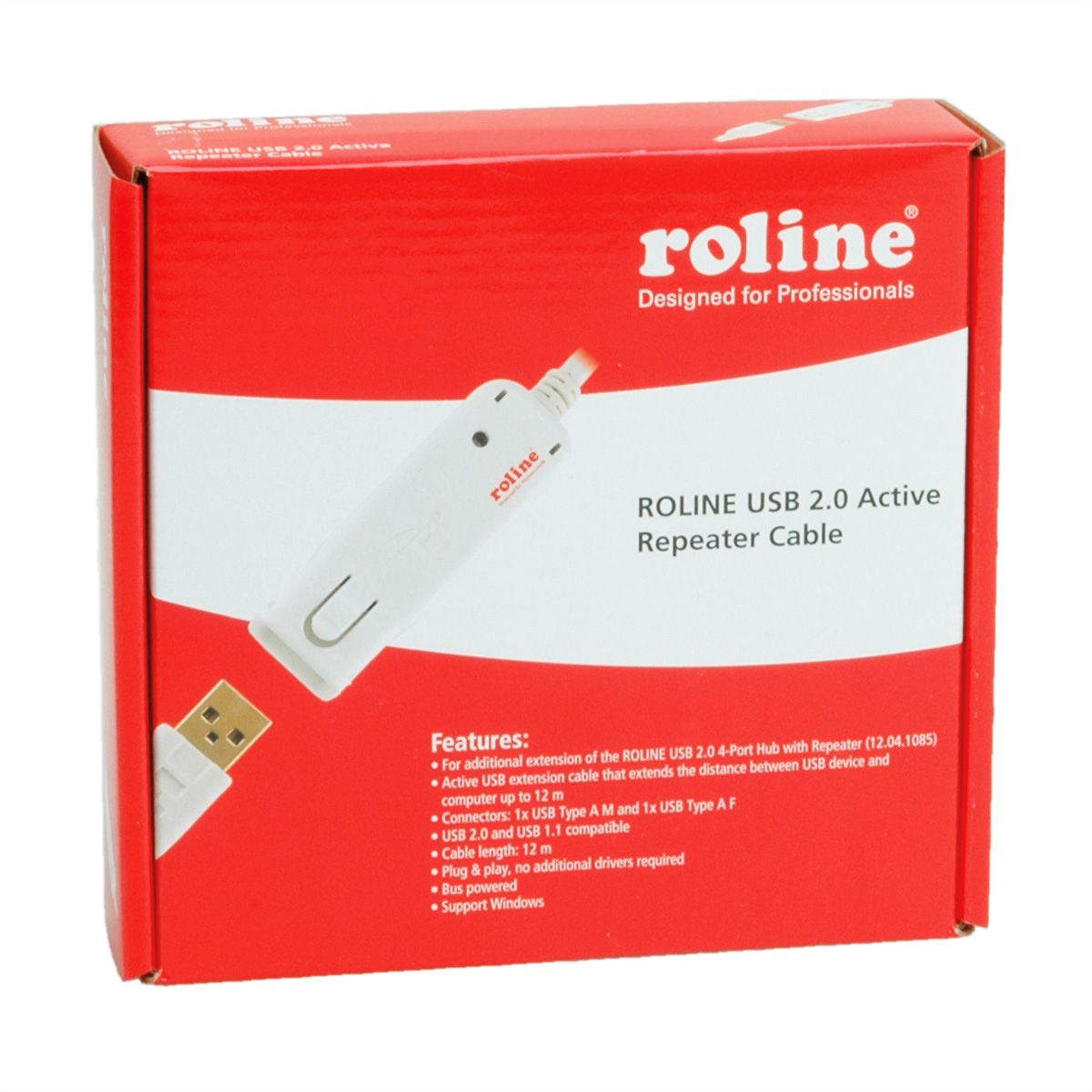Roline Usb 2 0 Active Repeater Cable For 12 04 1085 12 M Secomp International