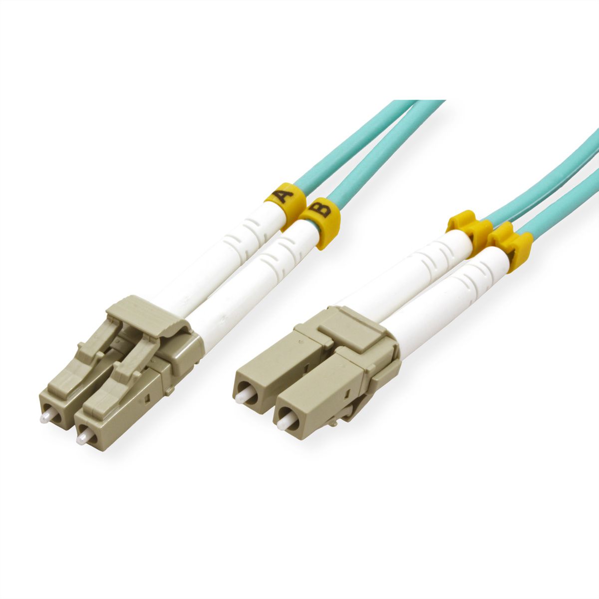 LC/LC Low-Loss Plug VALUE Fibre-Optic Cable 50/125µm OM3 Turquoise 0.5 m.