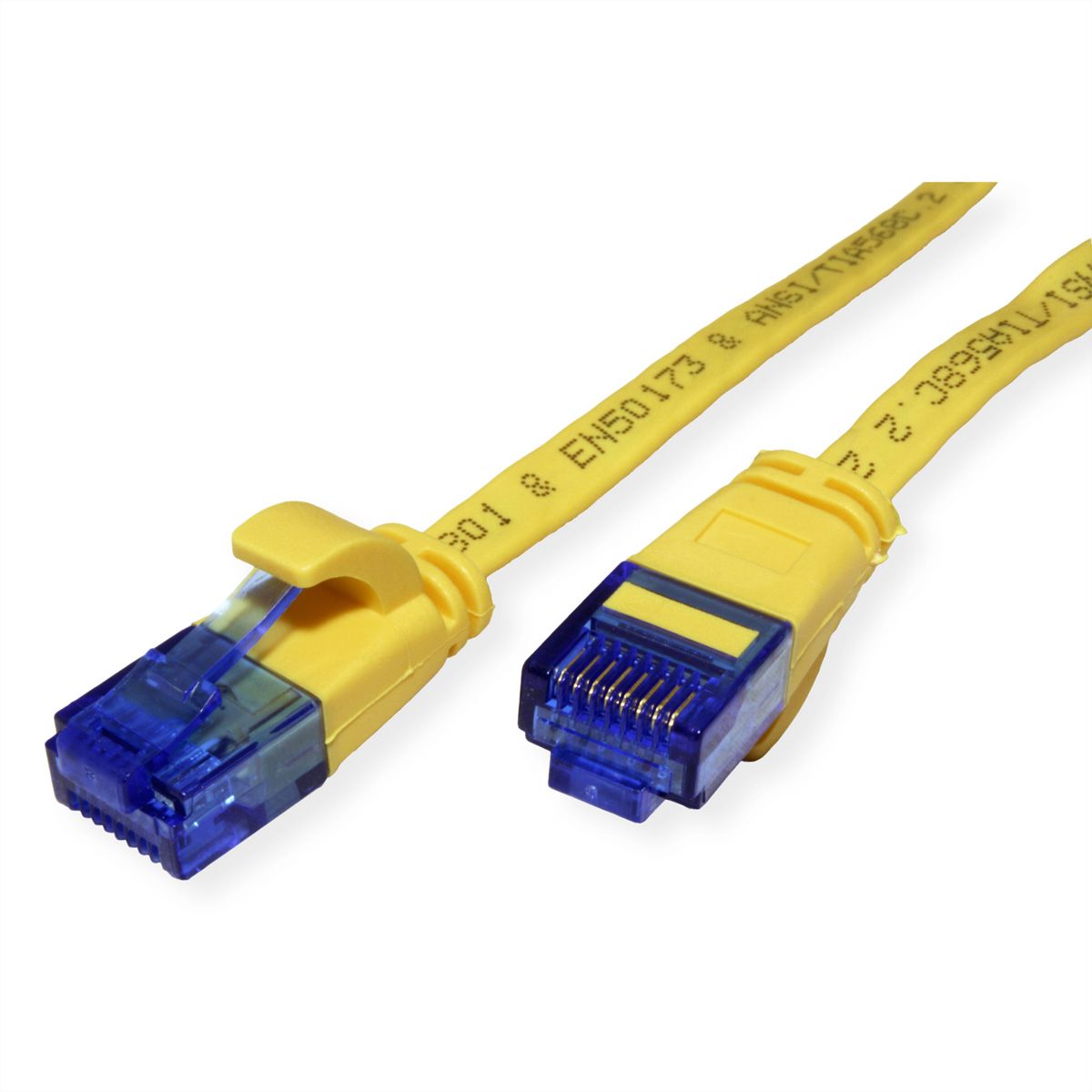 VALUE UTP Patch Cord, Cat.6A (Class EA), extraflat, yellow, 1 m