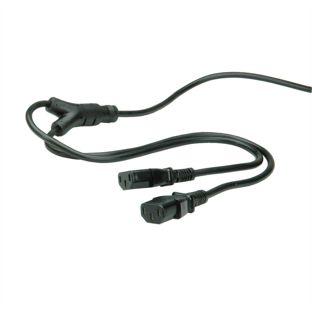 VALUE Y-Power Cable, 2x straight IEC Connector, black, 2 m - SECOMP ...