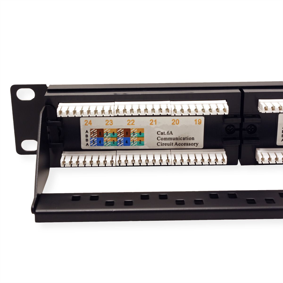 Value Cat 6a Class Ea 19 Patch Panel 24 Ports Utp Black Black Secomp International