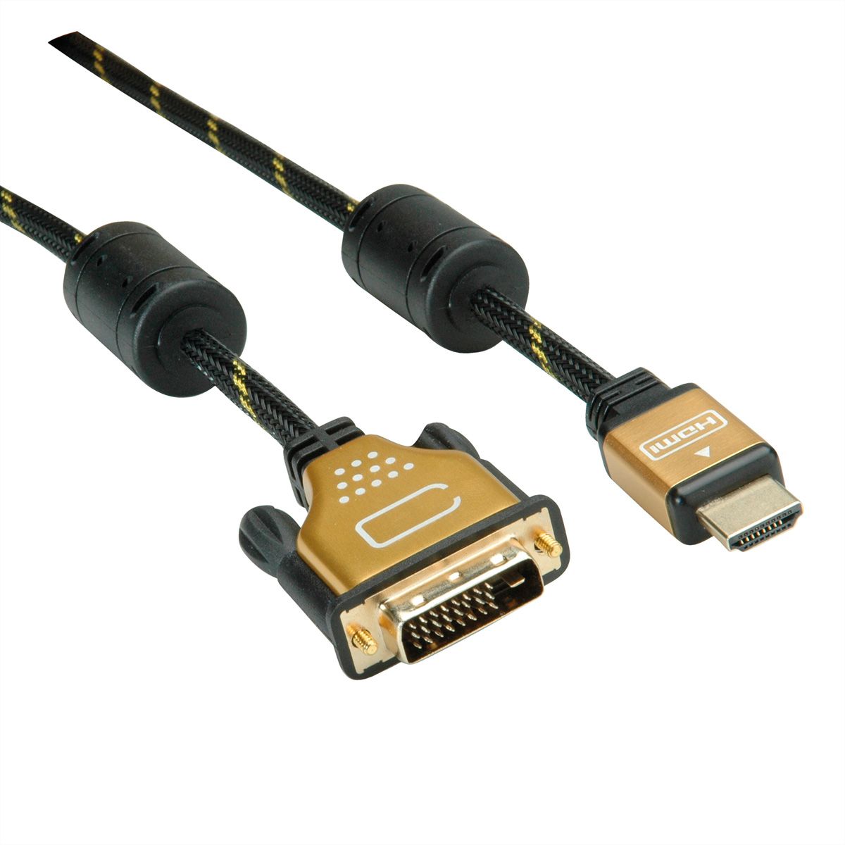 Dual Link 15 m Noir ROLINE 11.04.5896 Gold Câble pour écran DVI-HDMI M-M 24+1 