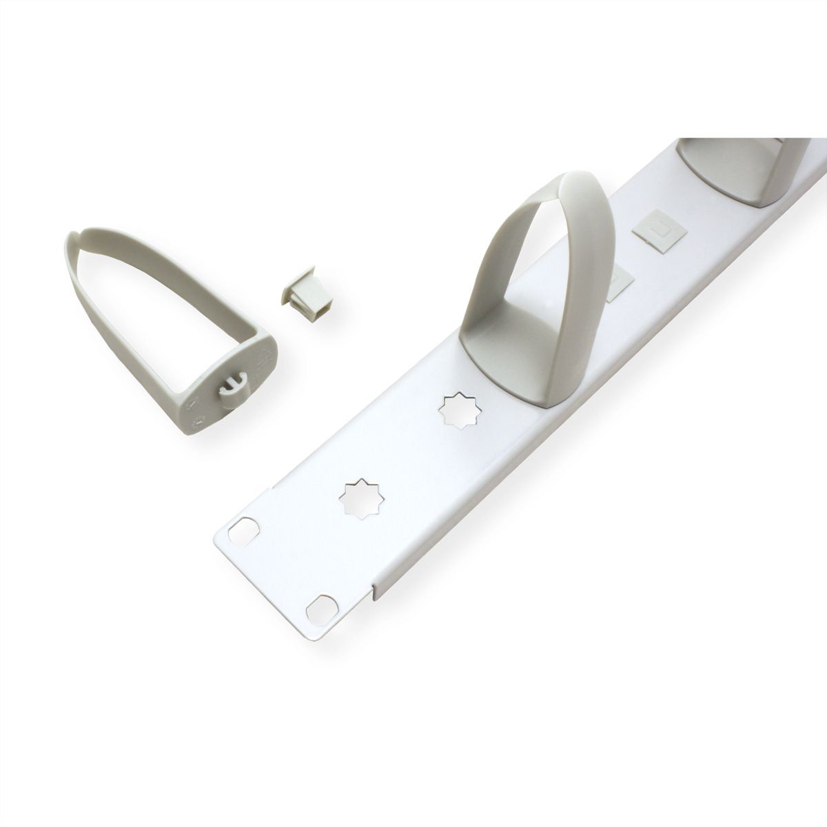 19" Cable Management plate with Horizontal/Vertical cable rings for grey