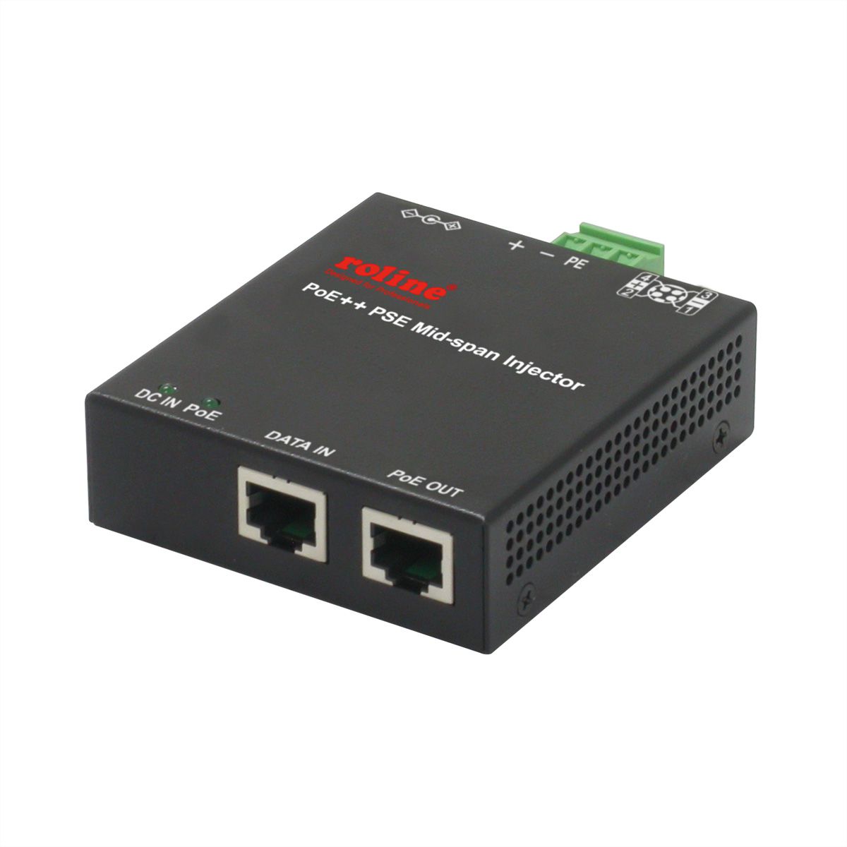 ROLINE Industrial Gigabit PoE++ Mid-Span Injector, 90W