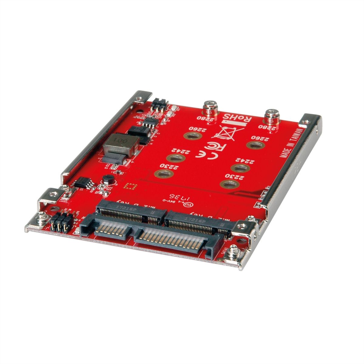 ROLINE M.2 to SATA III SSD H/W adapter, 2x M.2 NGFF SSD, bootable and RAID-capable