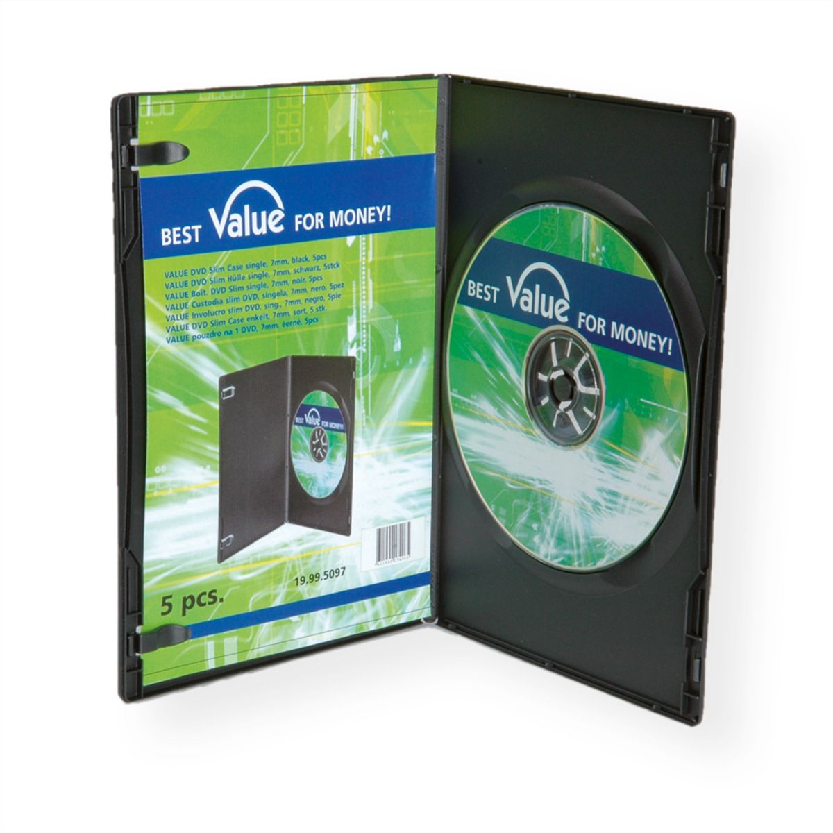 VALUE DVD Slim Case Single, 7 mm, black, 5 pcs.