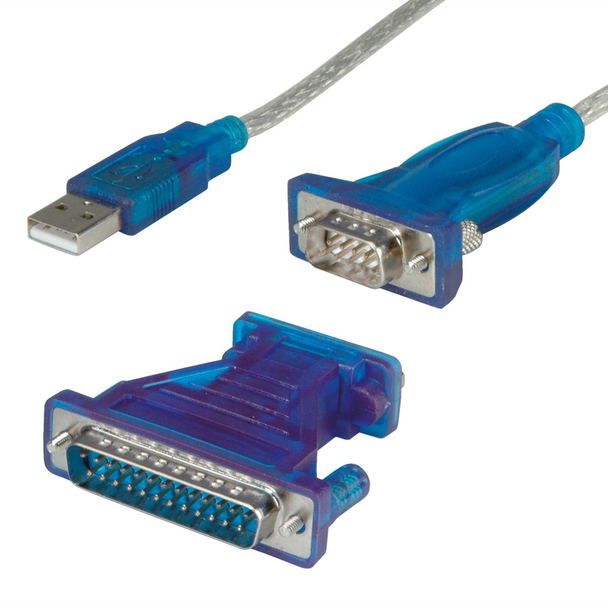 VALUE Converter Cable USB to Serial, turquoise, 1.8 m