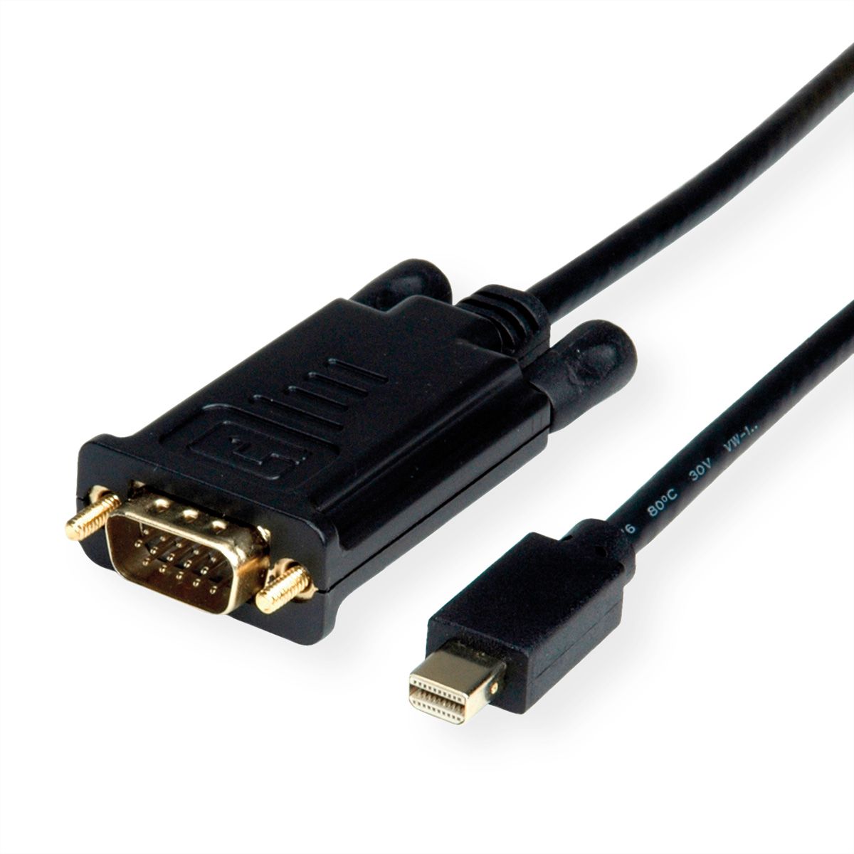 ROLINE Cable MiniDisplayPort - VGA, Mini DP M - VGA M, black, 1.5 m - SECOMP International AG