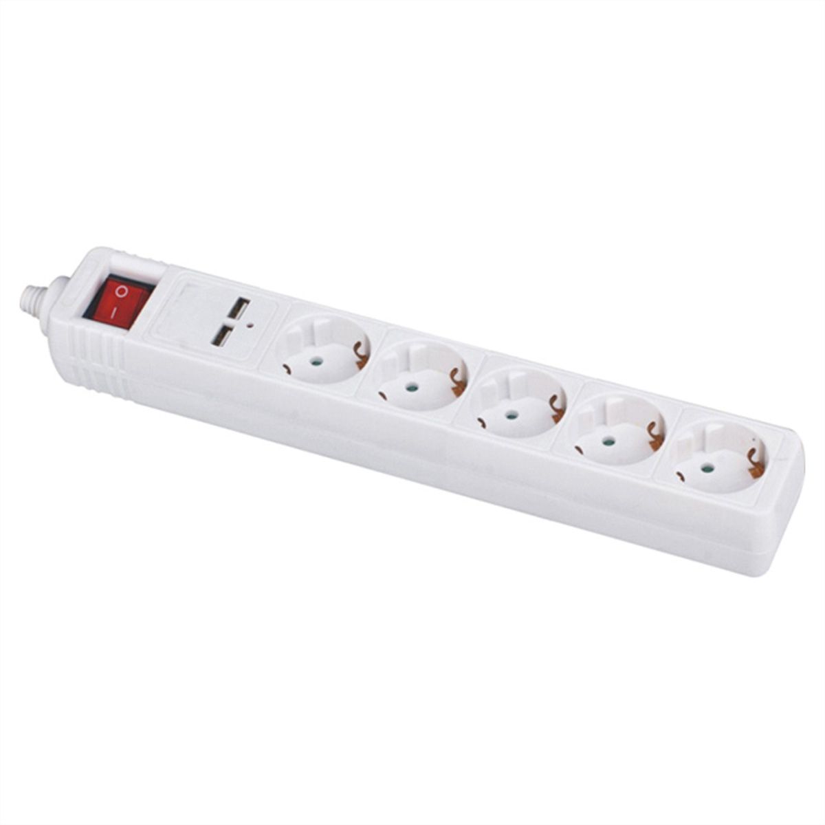 VALUE Power Strip, 5-way, with Switch, white, 1.5 m