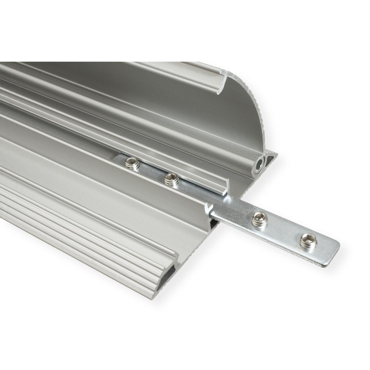 ROLINE 2Channel Aluminum Floor Cable Cover, 92 x 22 mm, silver, 1.1 m