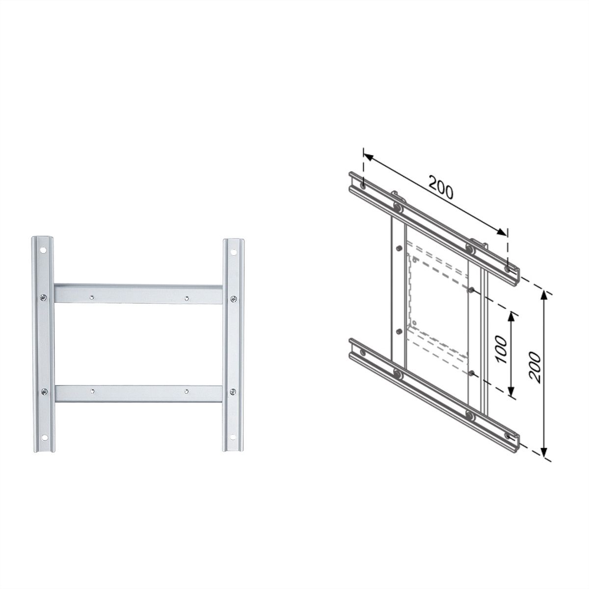 ROLINE VESA Adapter 100x100-100x200/200x200, variable, silver - SECOMP International AG