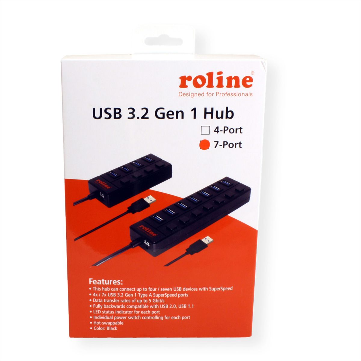 Roline Usb 3 2 Gen 1 Hub 7 Ports Switchable Secomp International