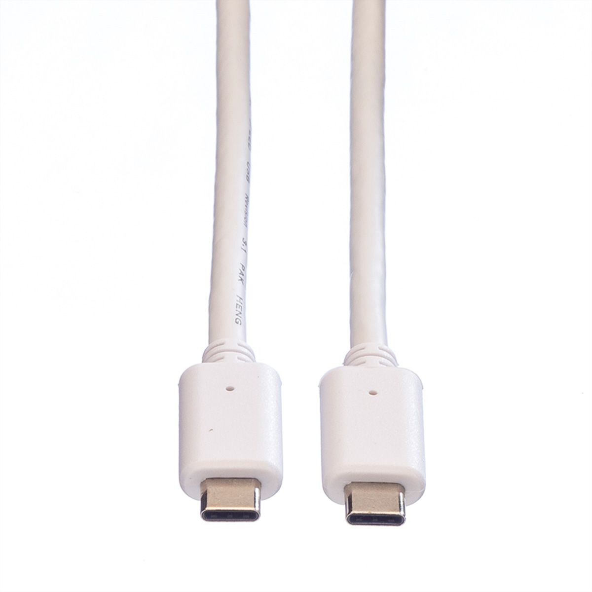 VALUE USB 3.2 Gen 2 Cable, PD (Power Delivery) 20V5A, with Emark, C-C, M/M, white, 0.5 m
