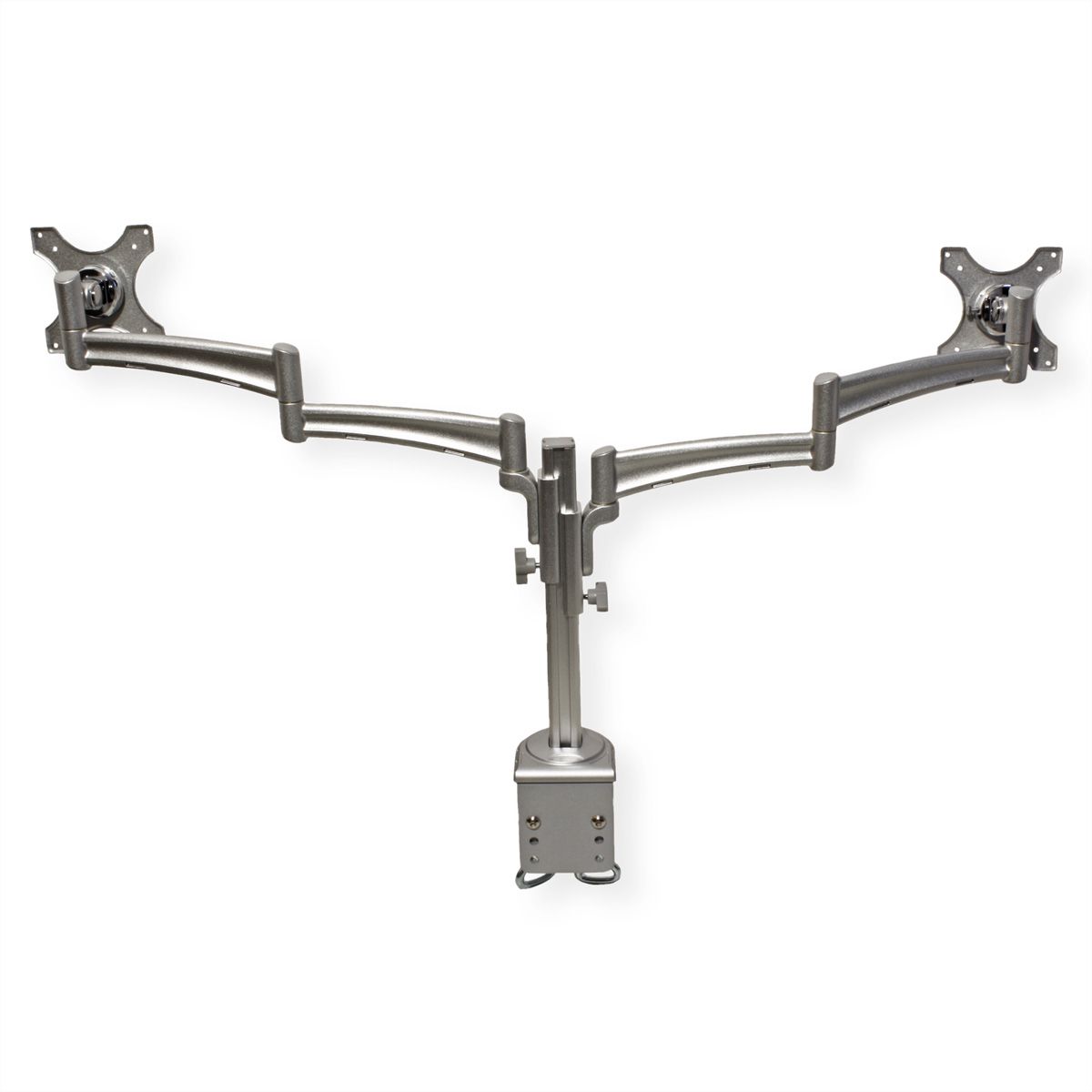 VALUE Dual LCD Monitor Arm, Desk Clamp, 4 Joints, height adjustable