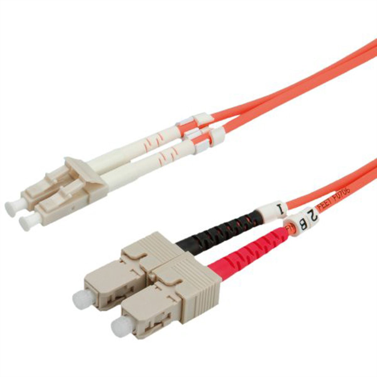 VALUE Fibre Optic Jumper Cable 62,5/125&micro;m LC/SC, OM1, orange, 1 m
