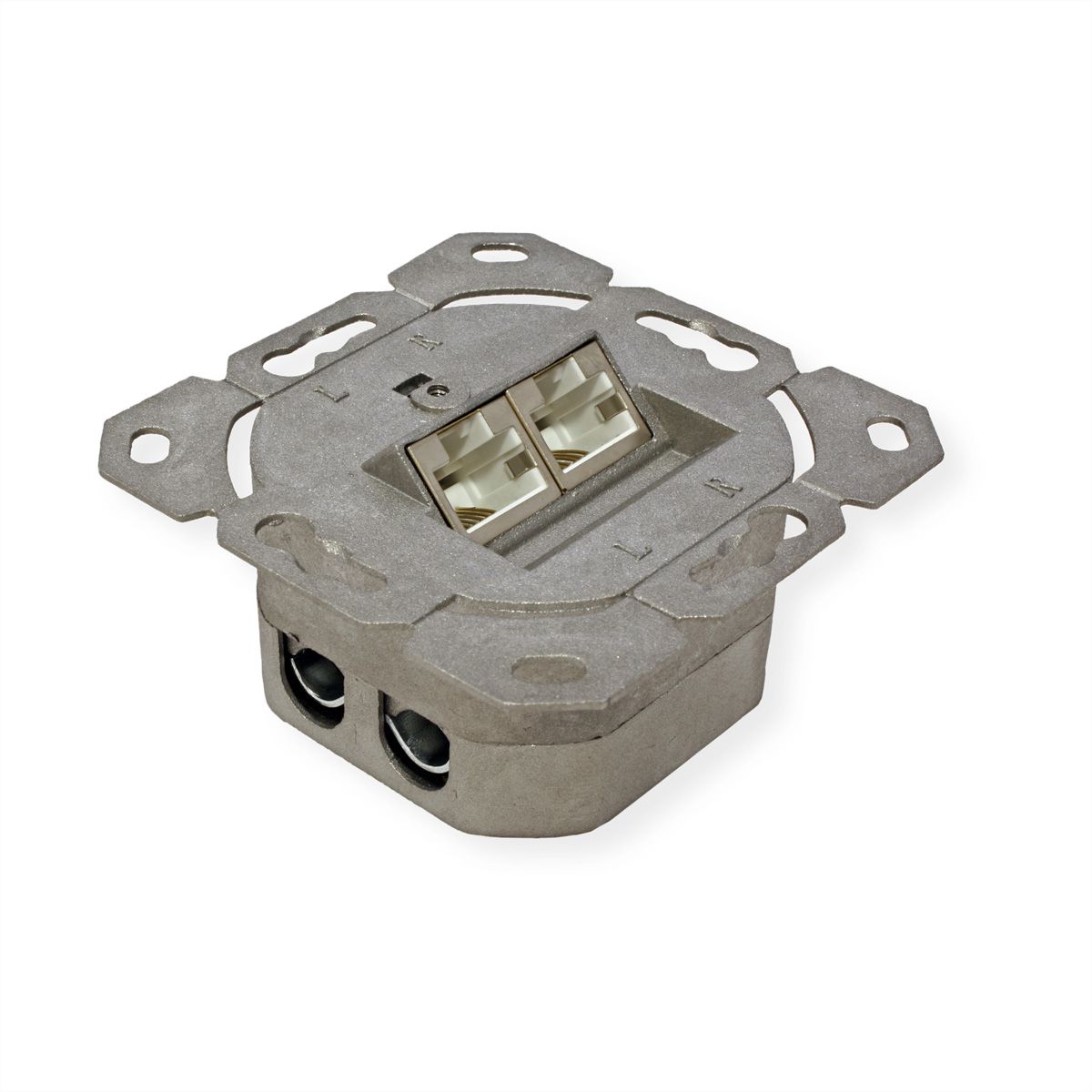 VALUE Cat.6A (Class EA) Flush Mount Wall Jack, STP, horizontal, white