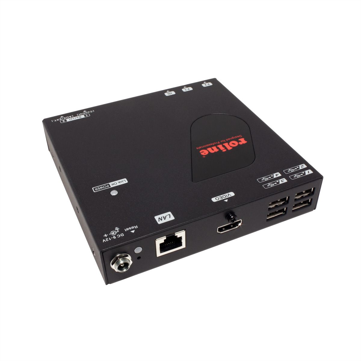 ROLINE KVM Extender over Gigabit Ethernet, HDMI, USB, Receiver (RX), 100 m