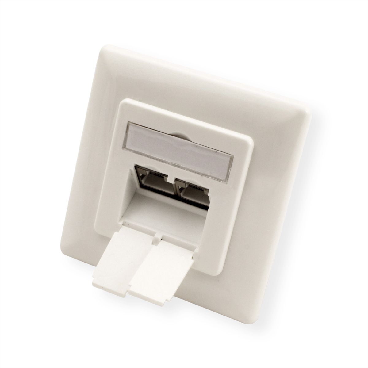 VALUE Cat.6A (Class EA) Flush Mount Wall Jack, STP, horizontal, white