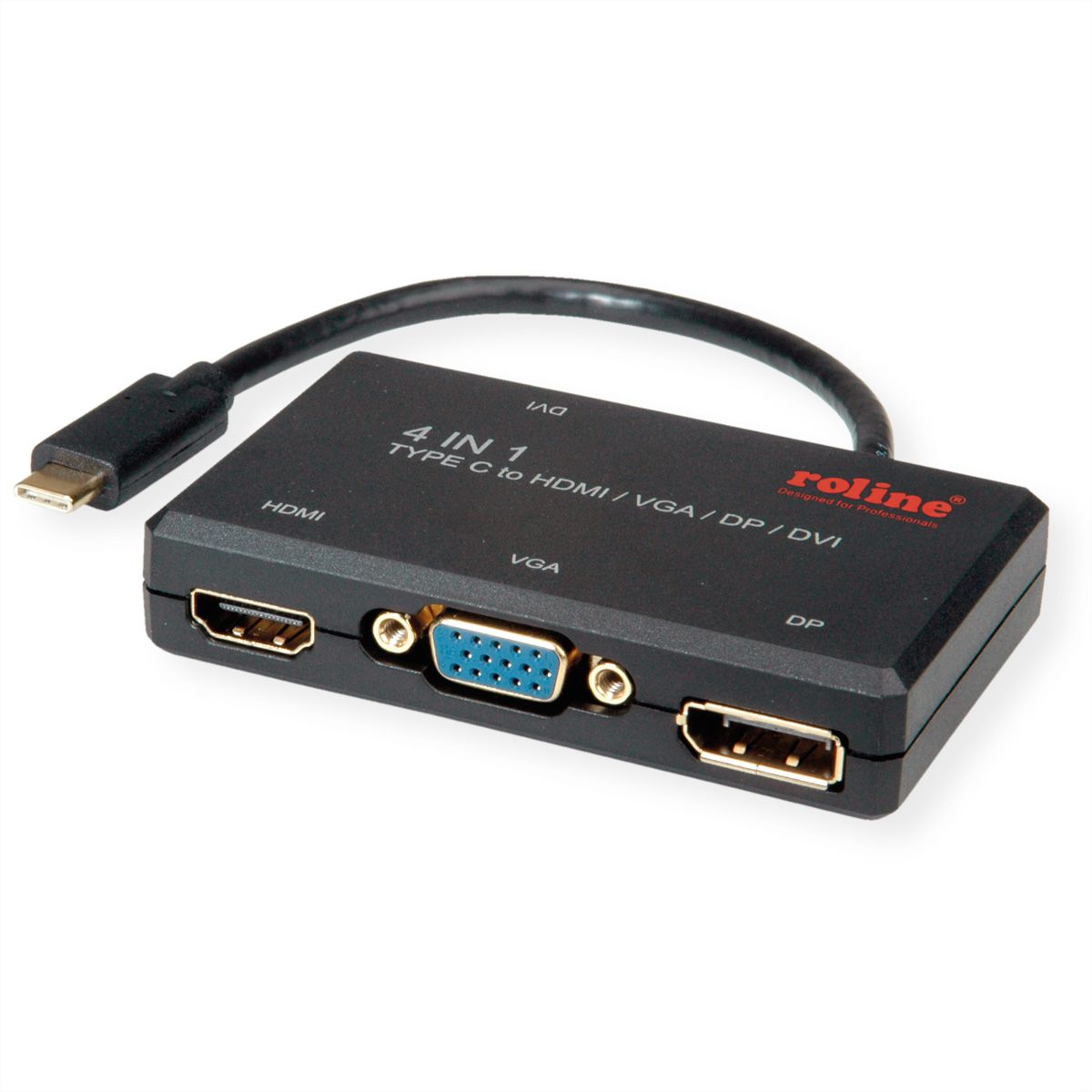 ROLINE Type C - VGA / DVI / HDMI / DP Adapter, M/F - SECOMP
