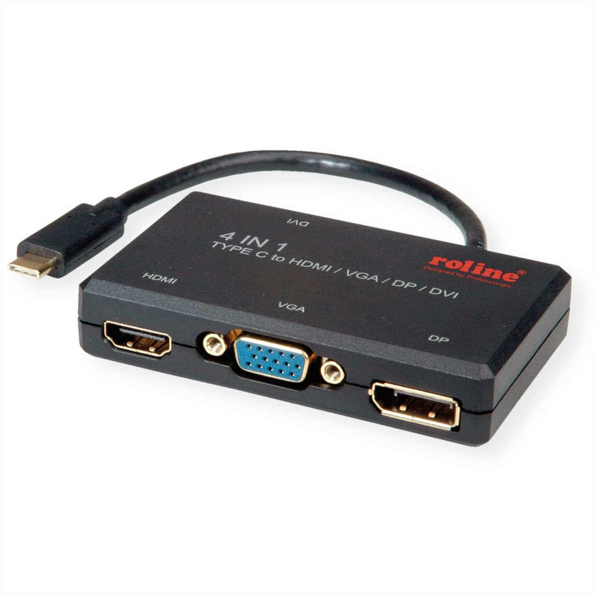 ROLINE Type C - VGA / DVI / HDMI / DP Adapter, M/F - SECOMP .