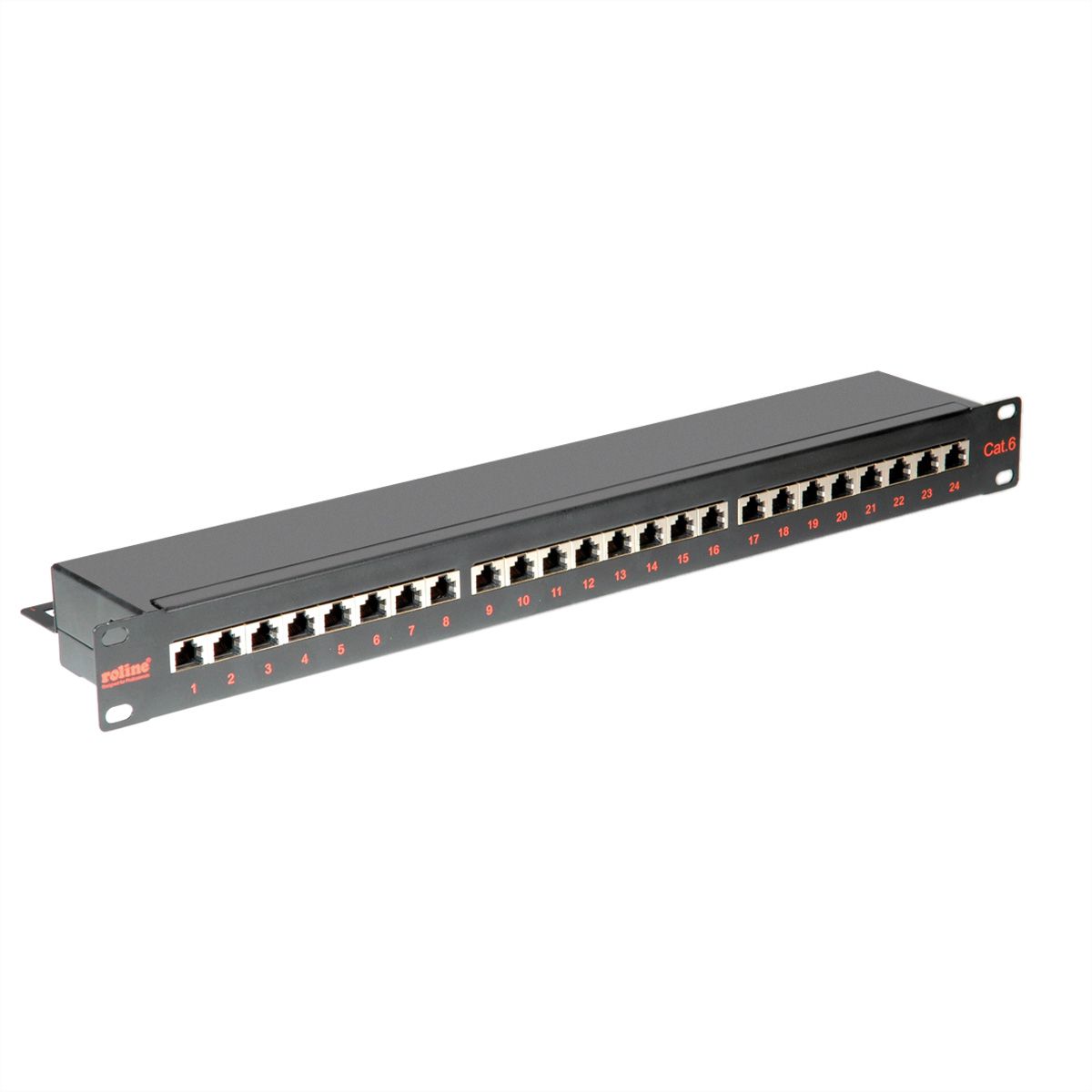 Roline Cat 6 Class E 19 Patch Panel 24 Ports Stp Black Secomp International