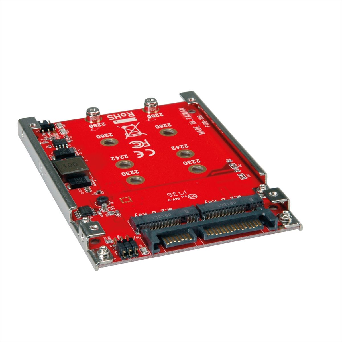 ROLINE M.2 to SATA III SSD H/W adapter, 2x M.2 NGFF SSD, bootable and RAID-capable